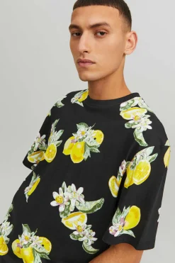 Jack & Jones T-Shirt Com Estampas Florais Amarelo New
