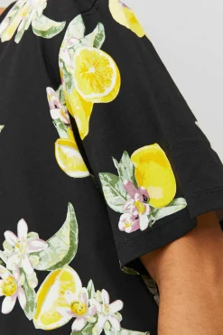 Jack & Jones T-Shirt Com Estampas Florais Amarelo New