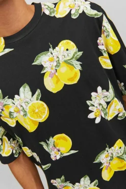 Jack & Jones T-Shirt Com Estampas Florais Amarelo New
