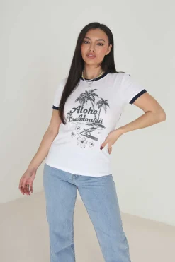 Brave Soul T-Shirts-T-Shirt Com Print E Manga Curta