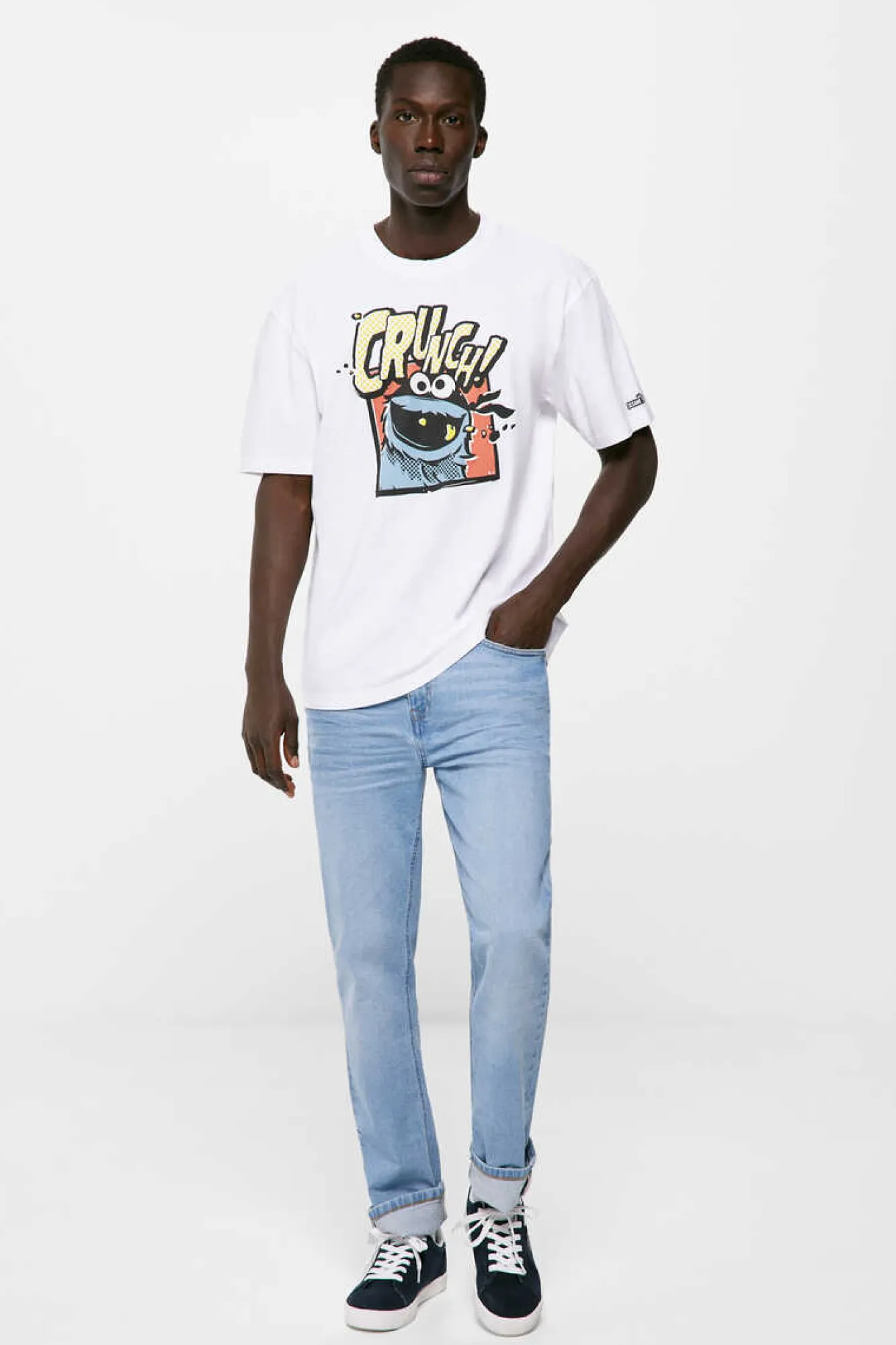 Springfield T-Shirt Cookie Monster Branco Discount