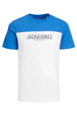 Jack & Jones T-Shirt Cor Block Azulado Outlet