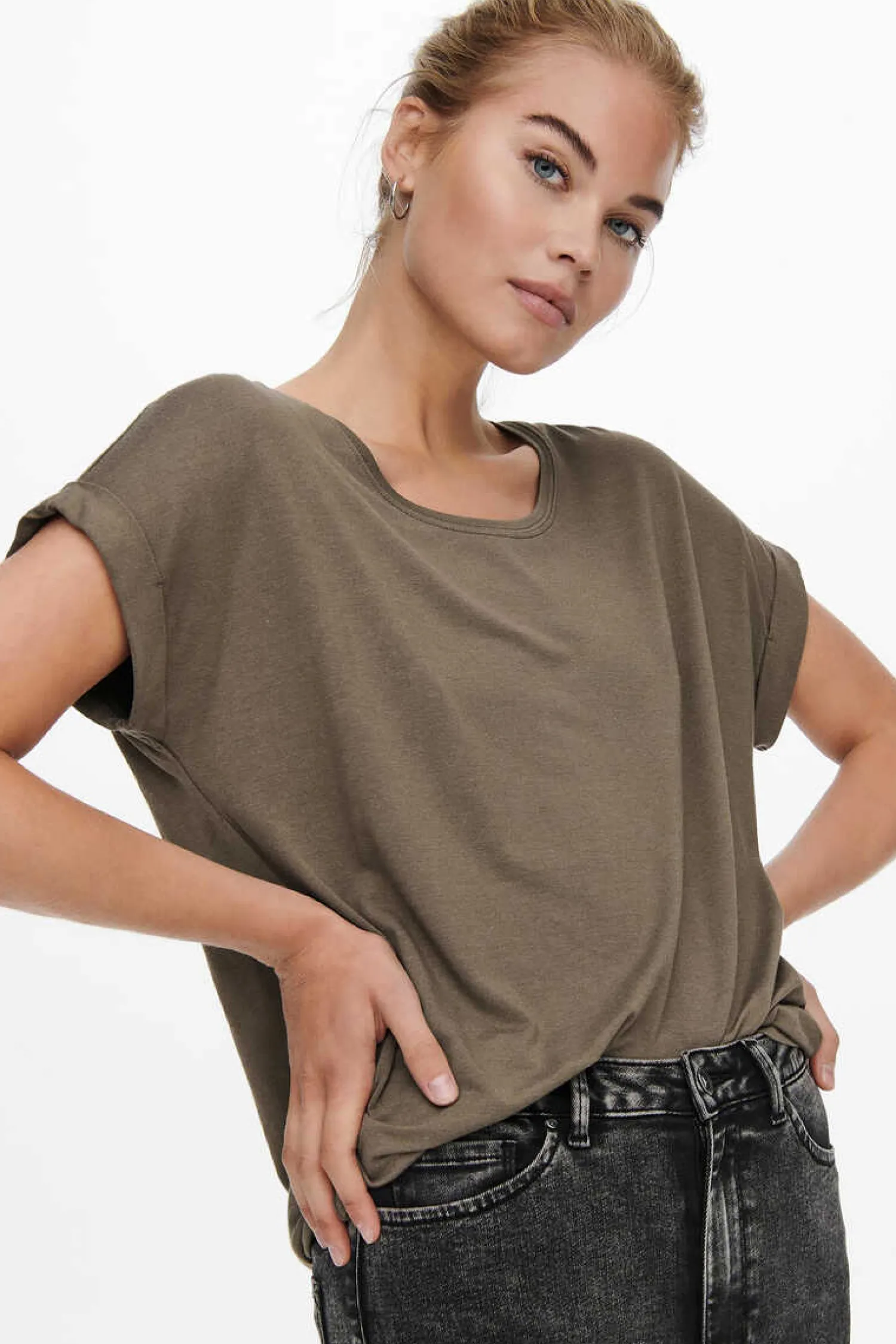 Only T-Shirts-T-Shirt De Gola Redonda