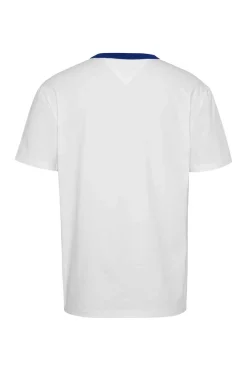 Tommy Jeans T-Shirt De Homem Com Logo Branco New