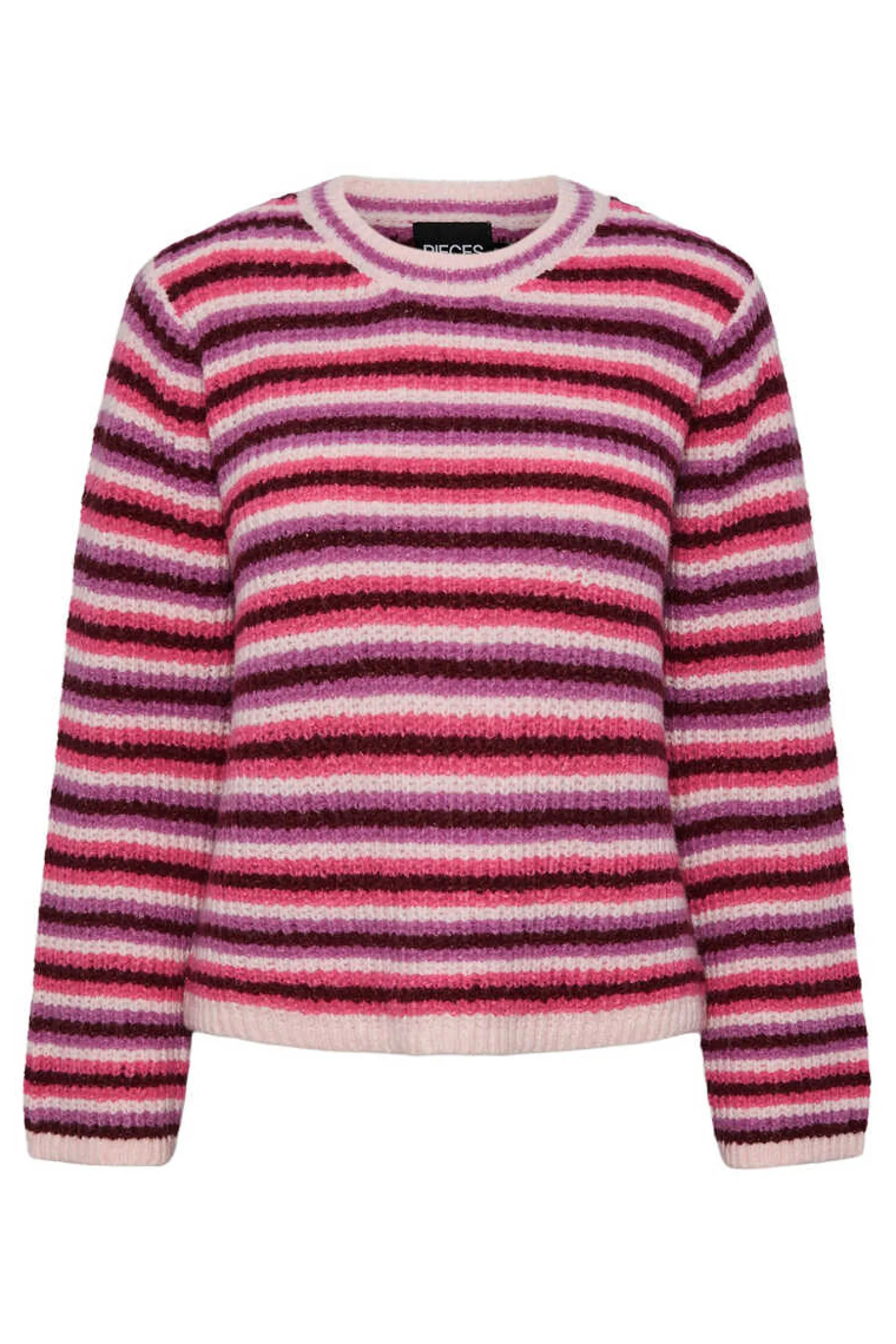 Pieces Sueteres E Cardigans-T-Shirt De Malha De Gola Fechada