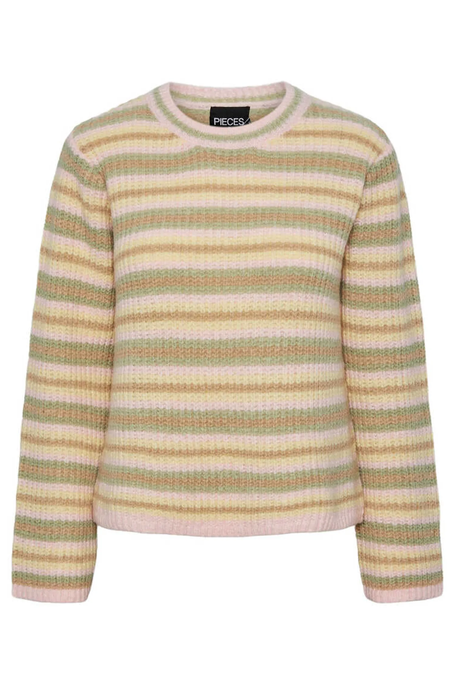 Pieces Sueteres E Cardigans-T-Shirt De Malha De Gola Fechada