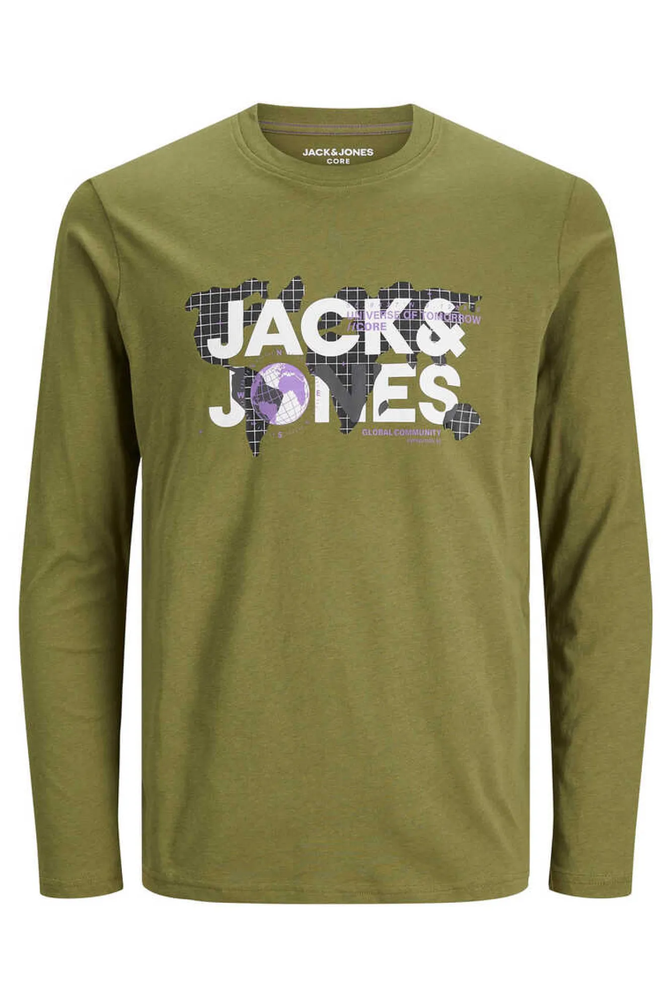 Jack & Jones T-Shirt De Manga Comprida Print Logo Verde Online