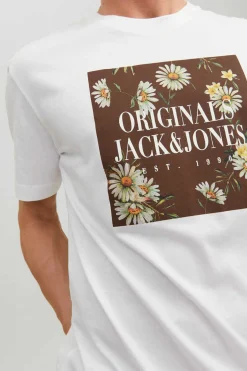 Jack & Jones T-Shirt De Manga Curta Branco Outlet
