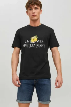 Jack & Jones T-Shirt De Manga Curta Preto Discount