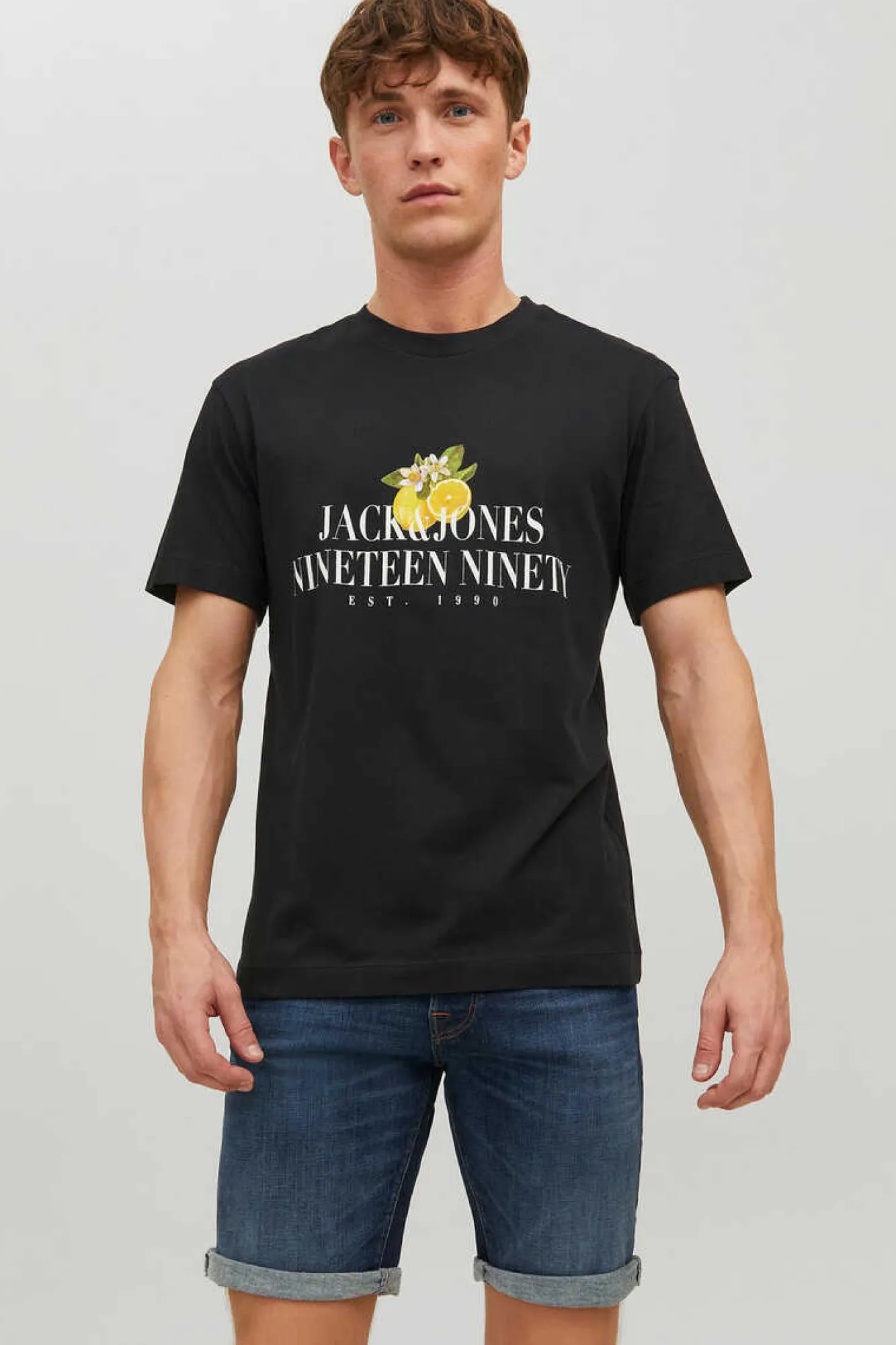 Jack & Jones T-Shirt De Manga Curta Preto Discount