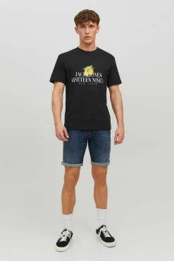 Jack & Jones T-Shirt De Manga Curta Preto Discount