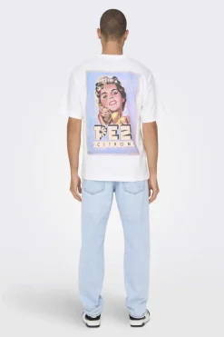 Only & Sons T-Shirt De Manga Curta Branco Hot