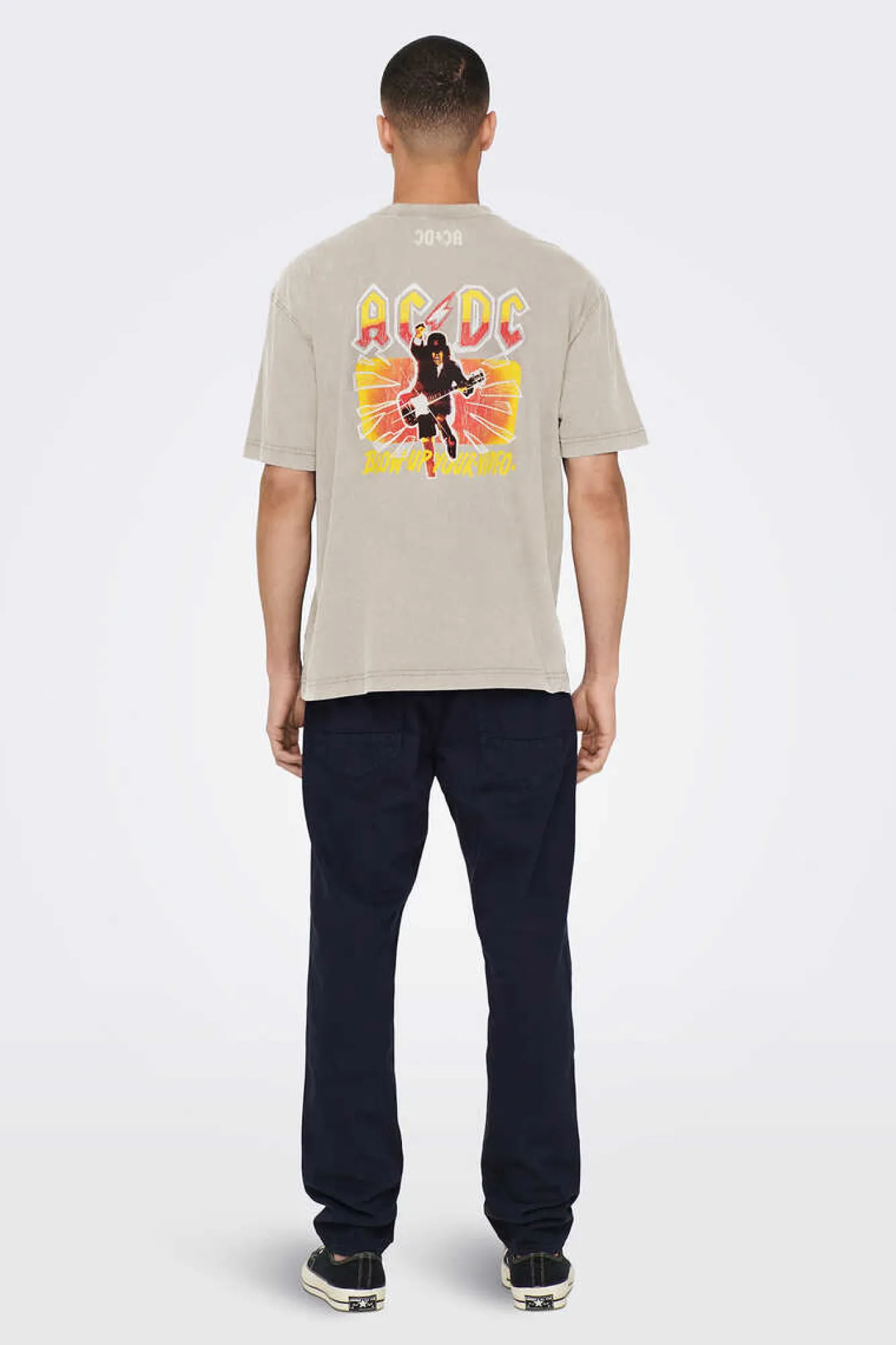 Only & Sons T-Shirt De Manga Curta "Ac/Dc" Cinza