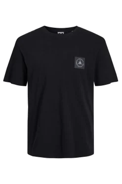 Jack & Jones T-Shirt De Manga Curta De Pescoco De Tripulacao Com Impressao Nas Costas. Preto Hot