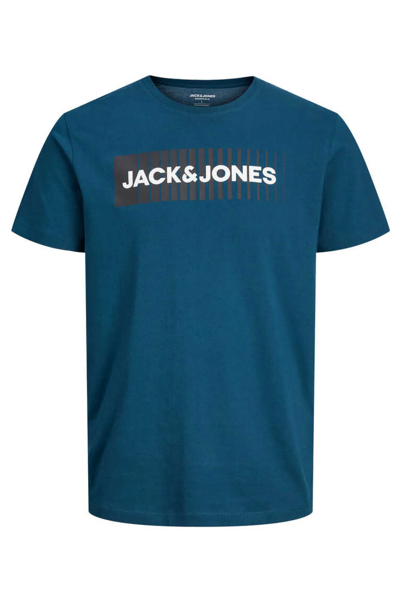 Jack & Jones T-Shirt De Manga Curta De Algodao Organico Print Logo Azul Discount