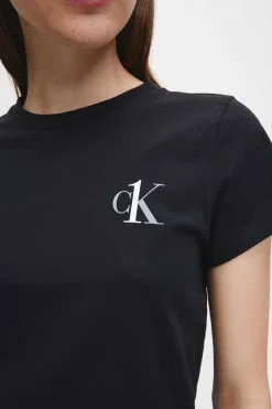 Calvin Klein Pijamas-T-Shirt De Manga Curta De Algodao Com Logotipo Da