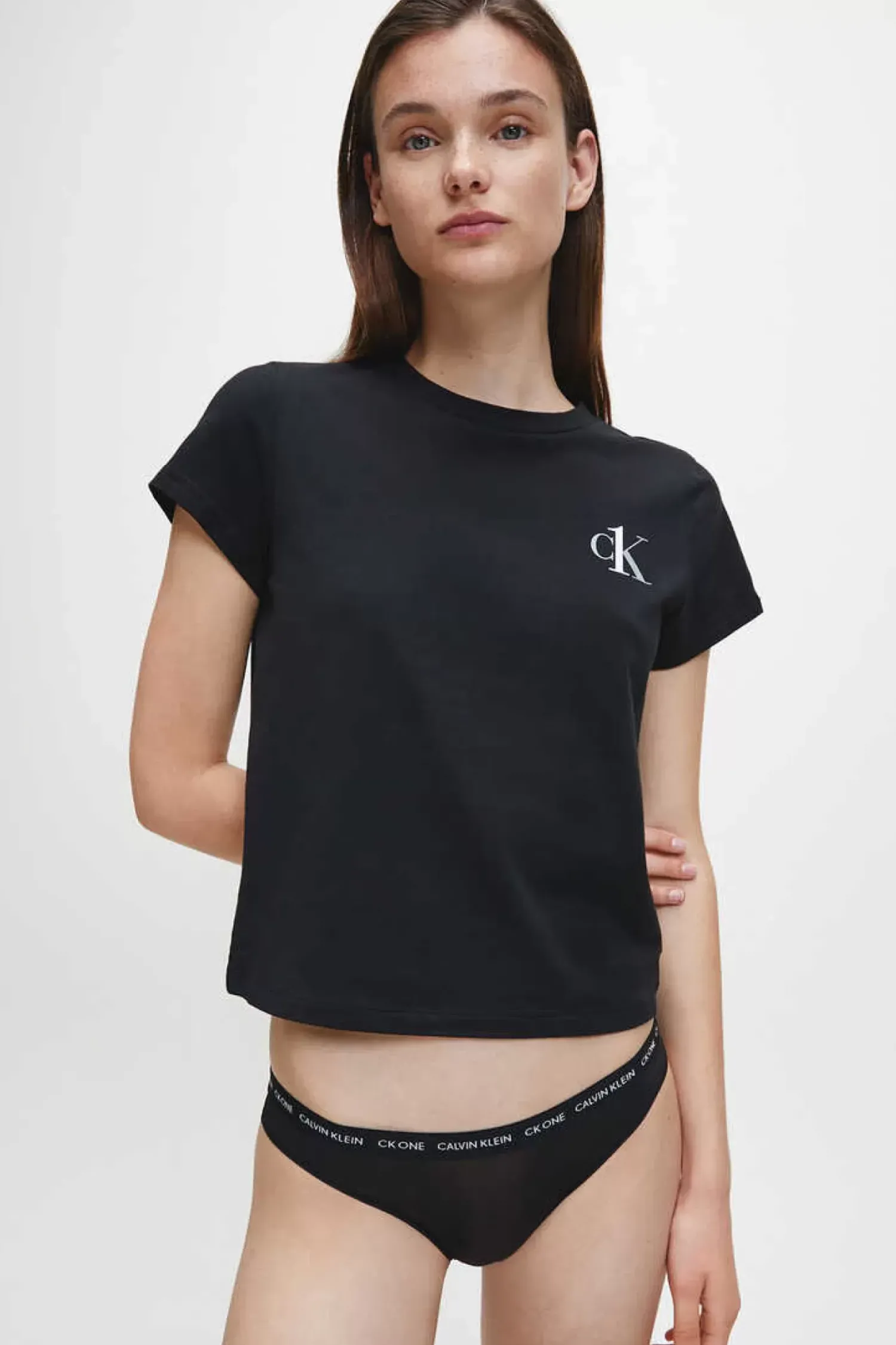 Calvin Klein Pijamas-T-Shirt De Manga Curta De Algodao Com Logotipo Da