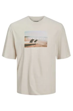 Jack & Jones T-Shirt De Manga Curta Estampada Cinza Outlet