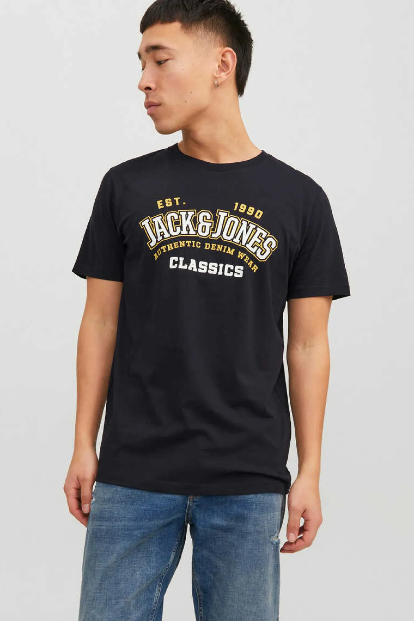 Jack & Jones T-Shirt De Manga Curta Estampado Logo Azul
