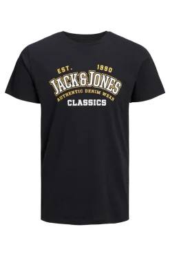 Jack & Jones T-Shirt De Manga Curta Estampado Logo Azul