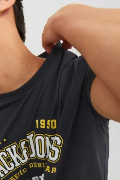 Jack & Jones T-Shirt De Manga Curta Estampado Logo Azul