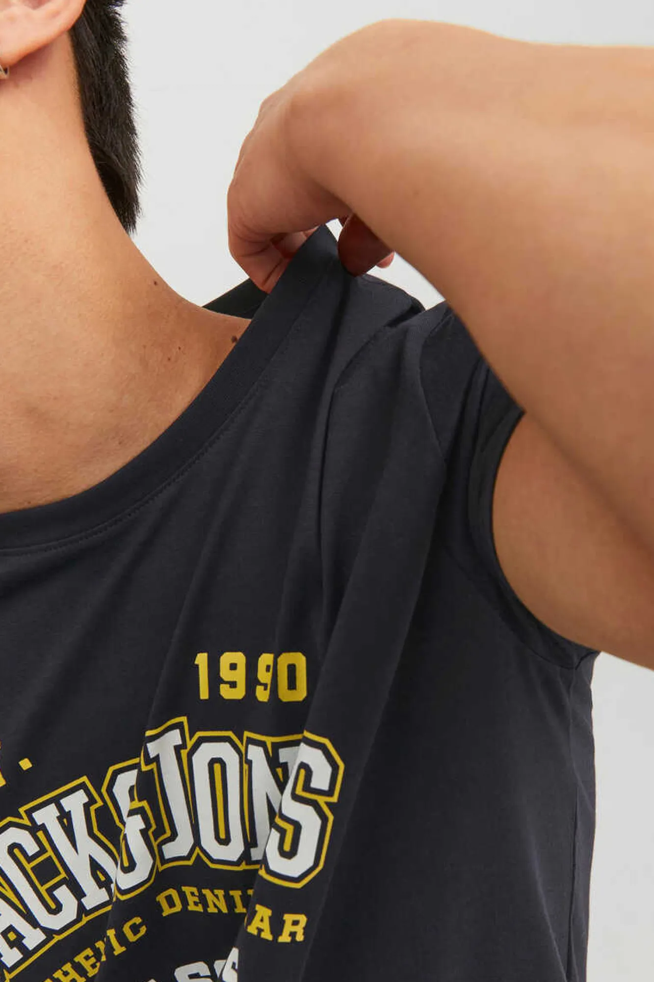 Jack & Jones T-Shirt De Manga Curta Estampado Logo Azul