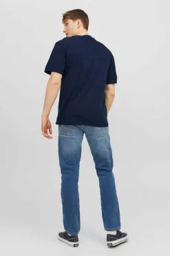 Jack & Jones T-Shirt De Manga Curta Print Foto Marinho Clearance