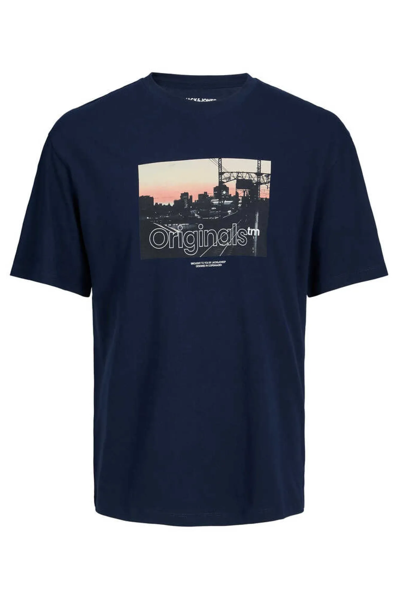 Jack & Jones T-Shirt De Manga Curta Print Foto Marinho Clearance