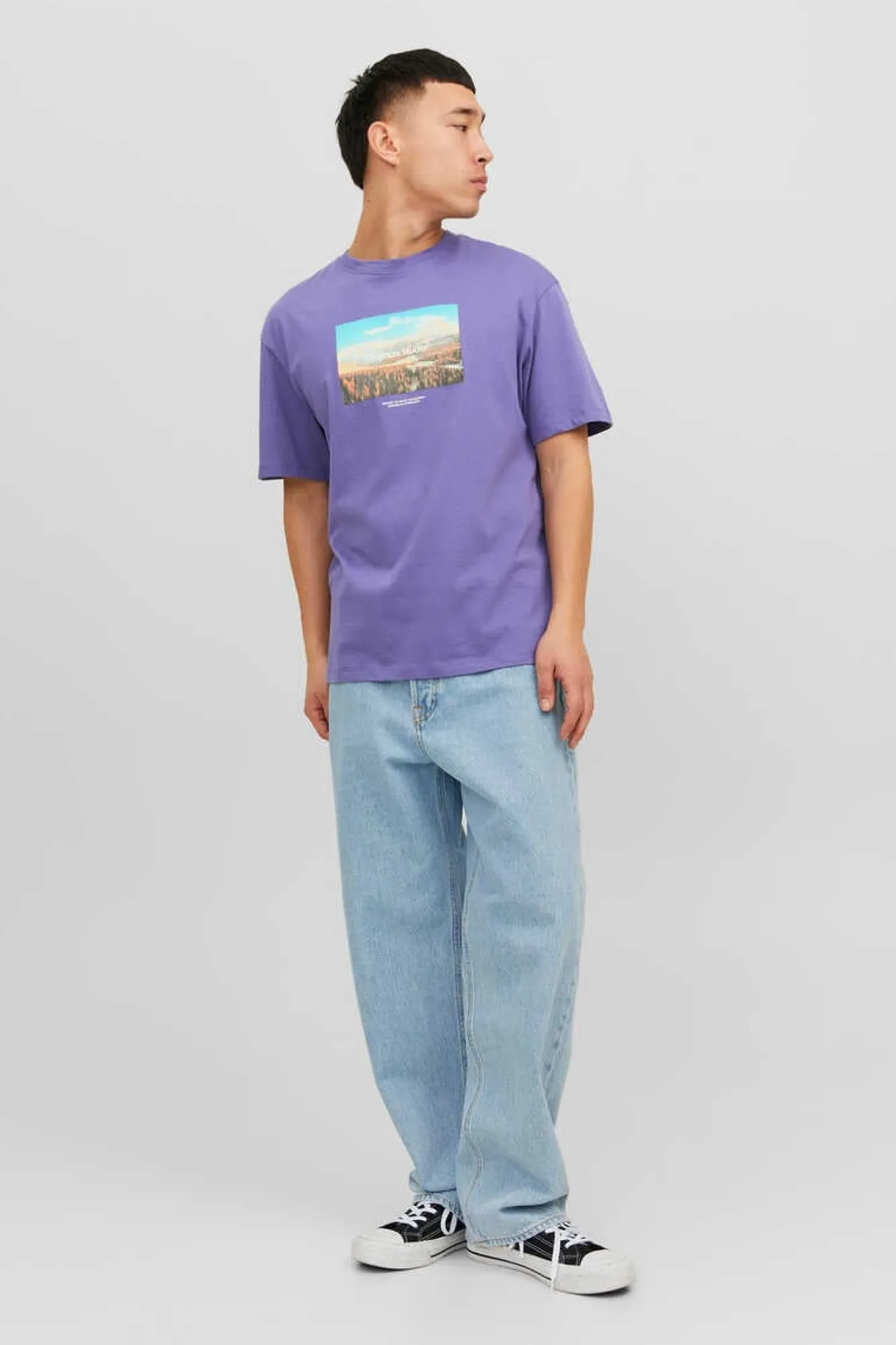 Jack & Jones T-Shirt De Manga Curta Print Foto Roxo Hot