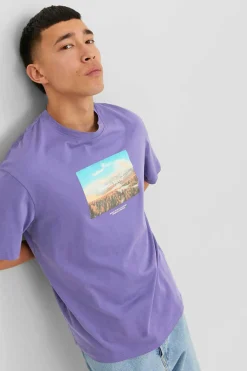 Jack & Jones T-Shirt De Manga Curta Print Foto Roxo Hot