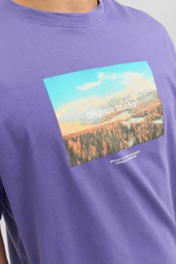 Jack & Jones T-Shirt De Manga Curta Print Foto Roxo Hot