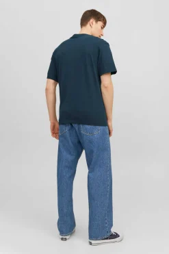 Jack & Jones T-Shirt De Manga Curta Print Foto Azul Clearance