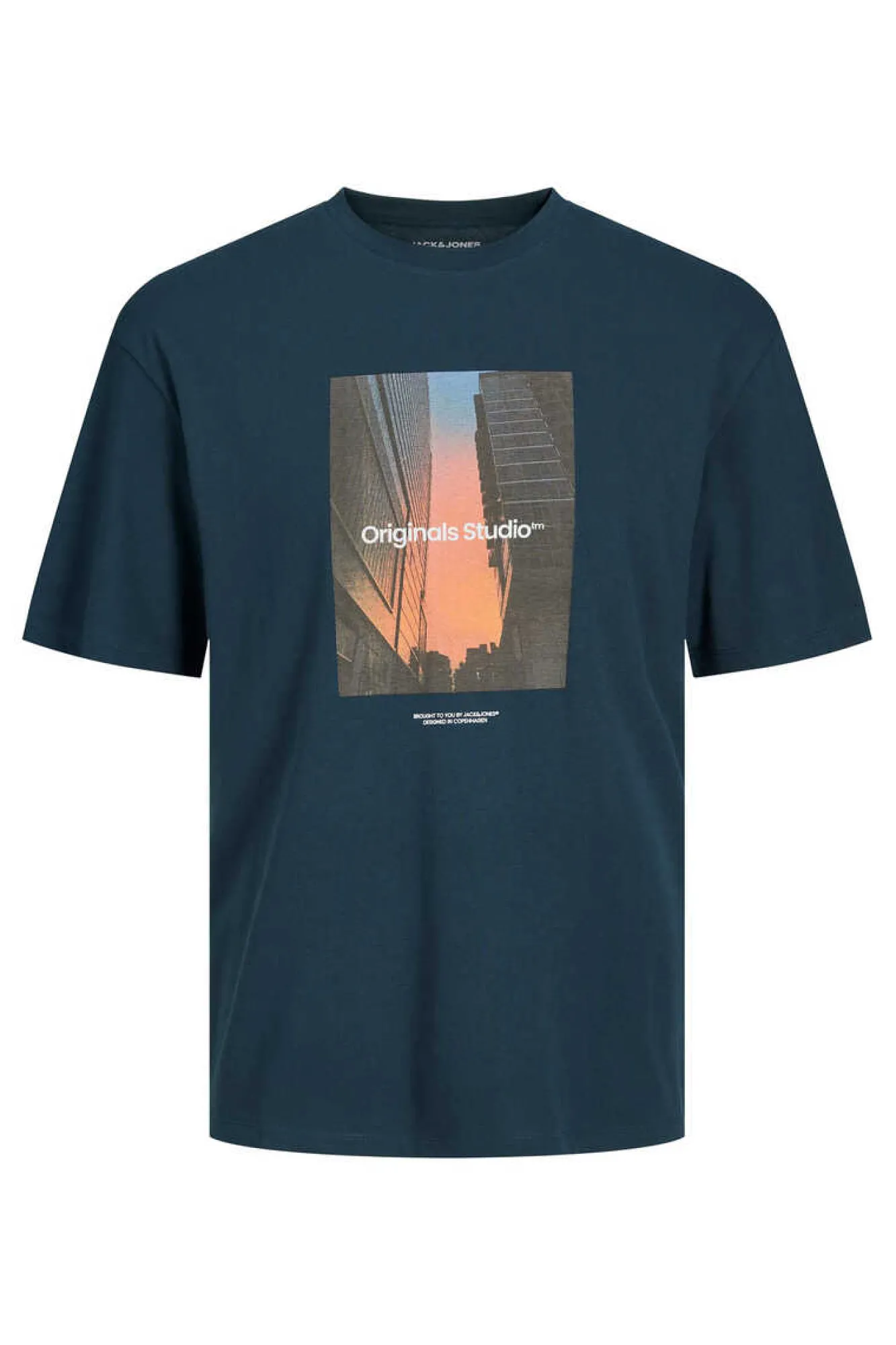 Jack & Jones T-Shirt De Manga Curta Print Foto Azul Clearance