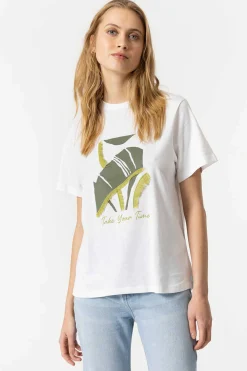 Tiffosi T-Shirts-T-Shirt Estampada Frontal Com Franjas