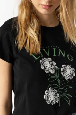 Tiffosi T-Shirts-T-Shirt Estampado Frontal Com Apliques