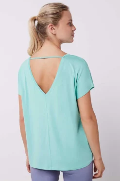 Dash and Stars T-Shirts-T-Shirt Fluida Modal Turquesa