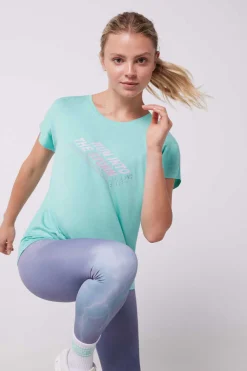 Dash and Stars T-Shirts-T-Shirt Fluida Modal Turquesa