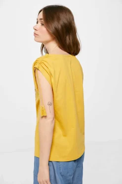 Springfield T-Shirts-T-Shirt Franzidos Ombros Cordao