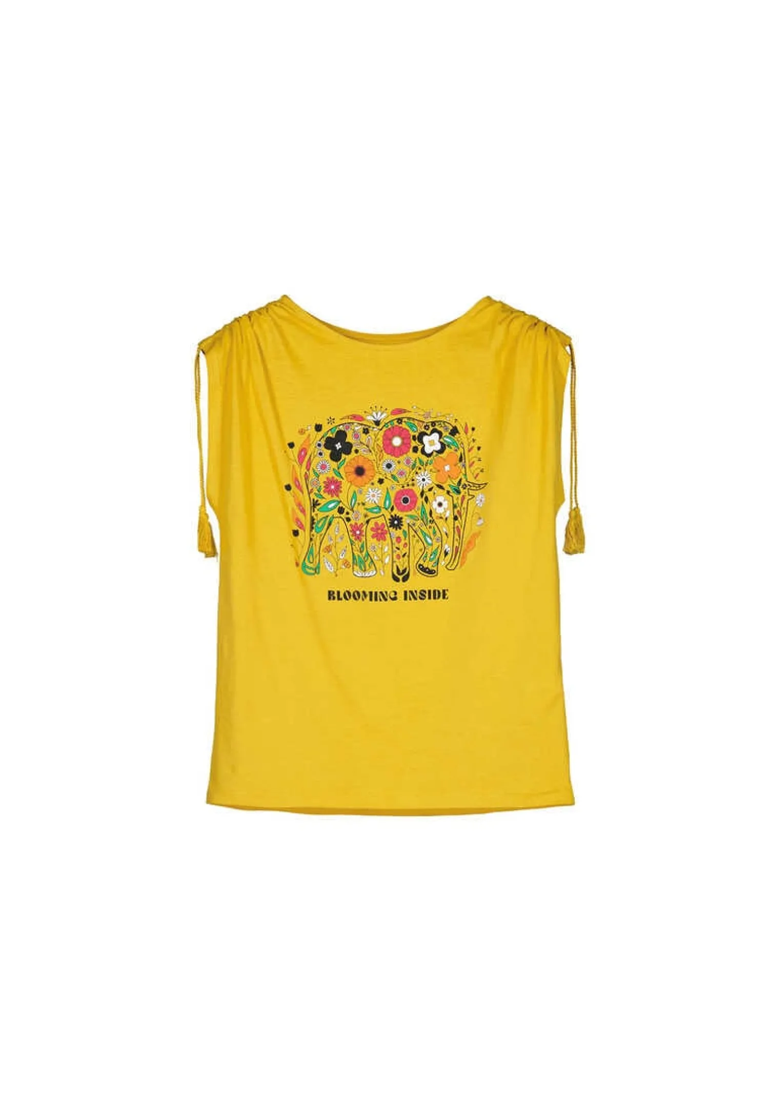 Springfield T-Shirts-T-Shirt Franzidos Ombros Cordao