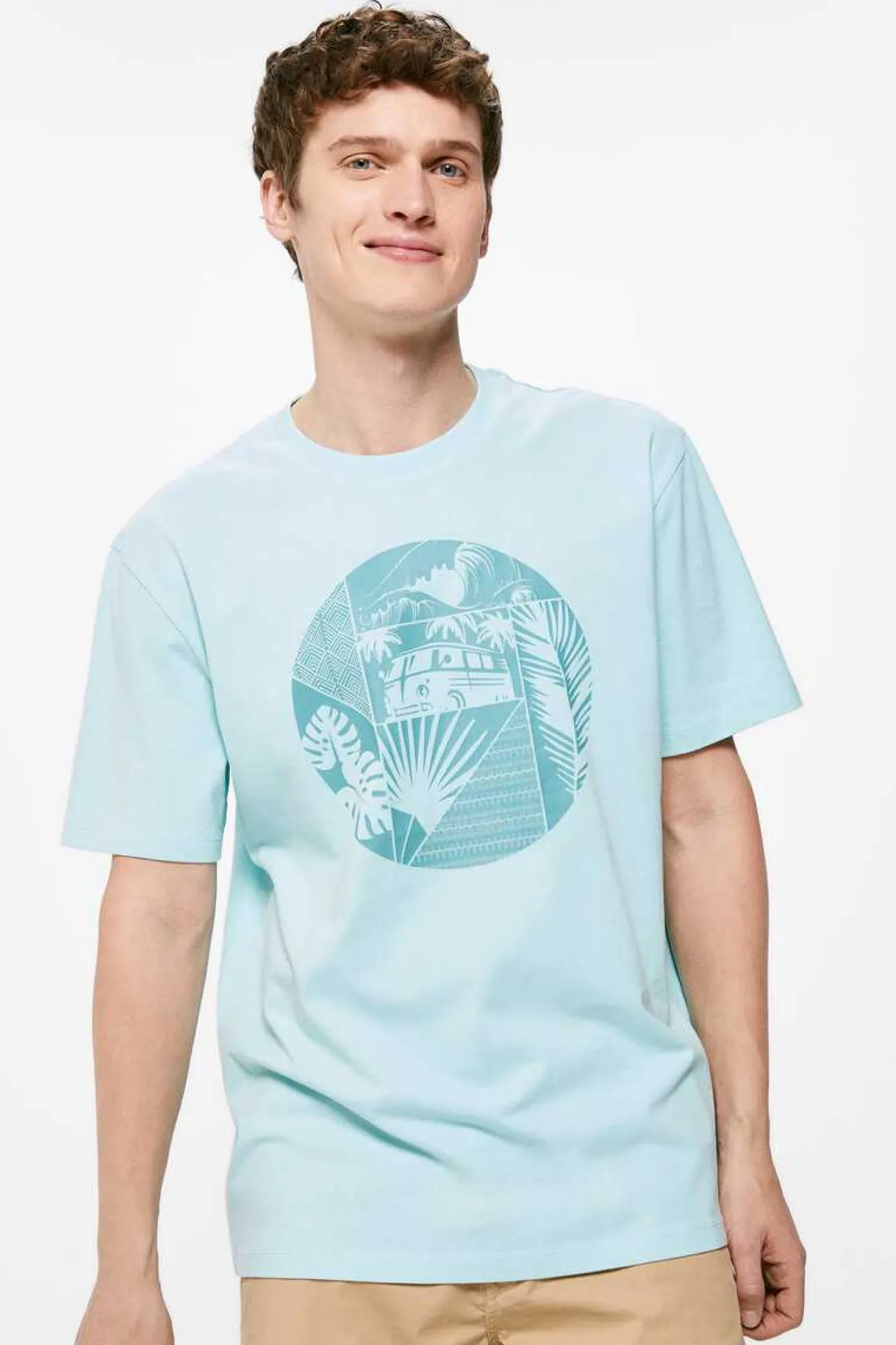 Springfield T-Shirt Geometric Van Turquesa Hot