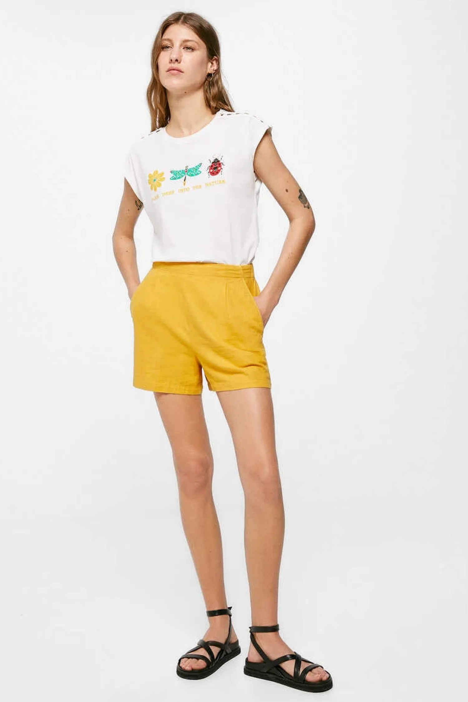 Springfield T-Shirts-T-Shirt Grafica Crochet Ombro