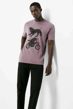 Springfield T-Shirt Lobo Moto Roxo Best