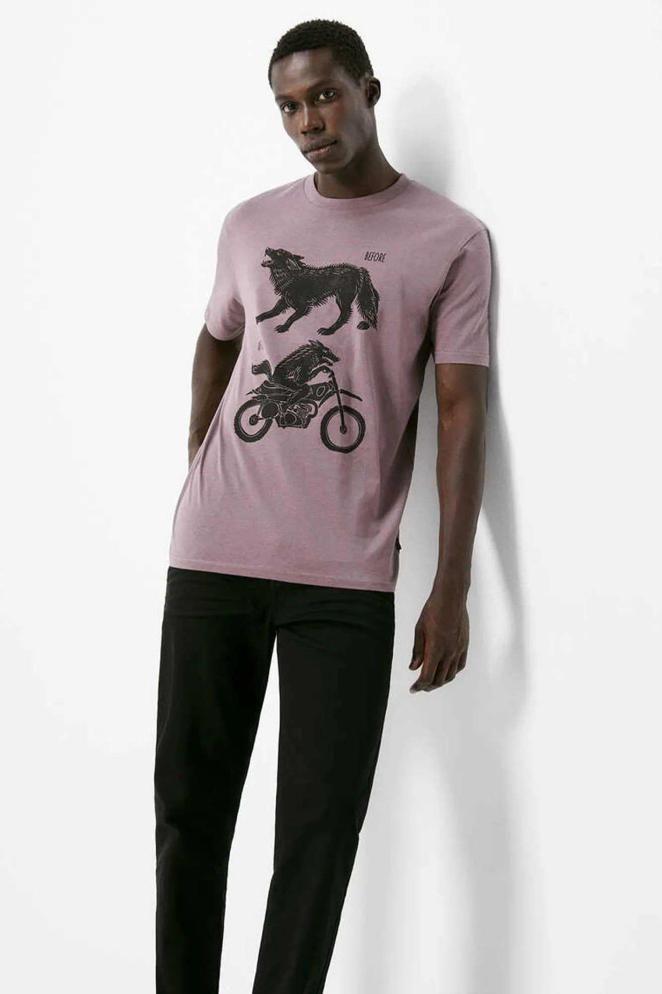 Springfield T-Shirt Lobo Moto Roxo Best