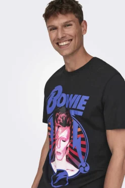 Only & Sons T-Shirt Manga Curta Bowie Preto