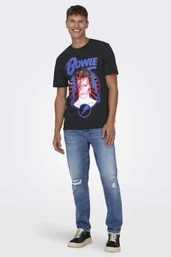 Only & Sons T-Shirt Manga Curta Bowie Preto