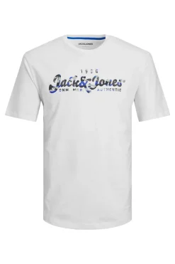 Jack & Jones T-Shirt Manga Curta Corte Relaxed Com Logo Branco New