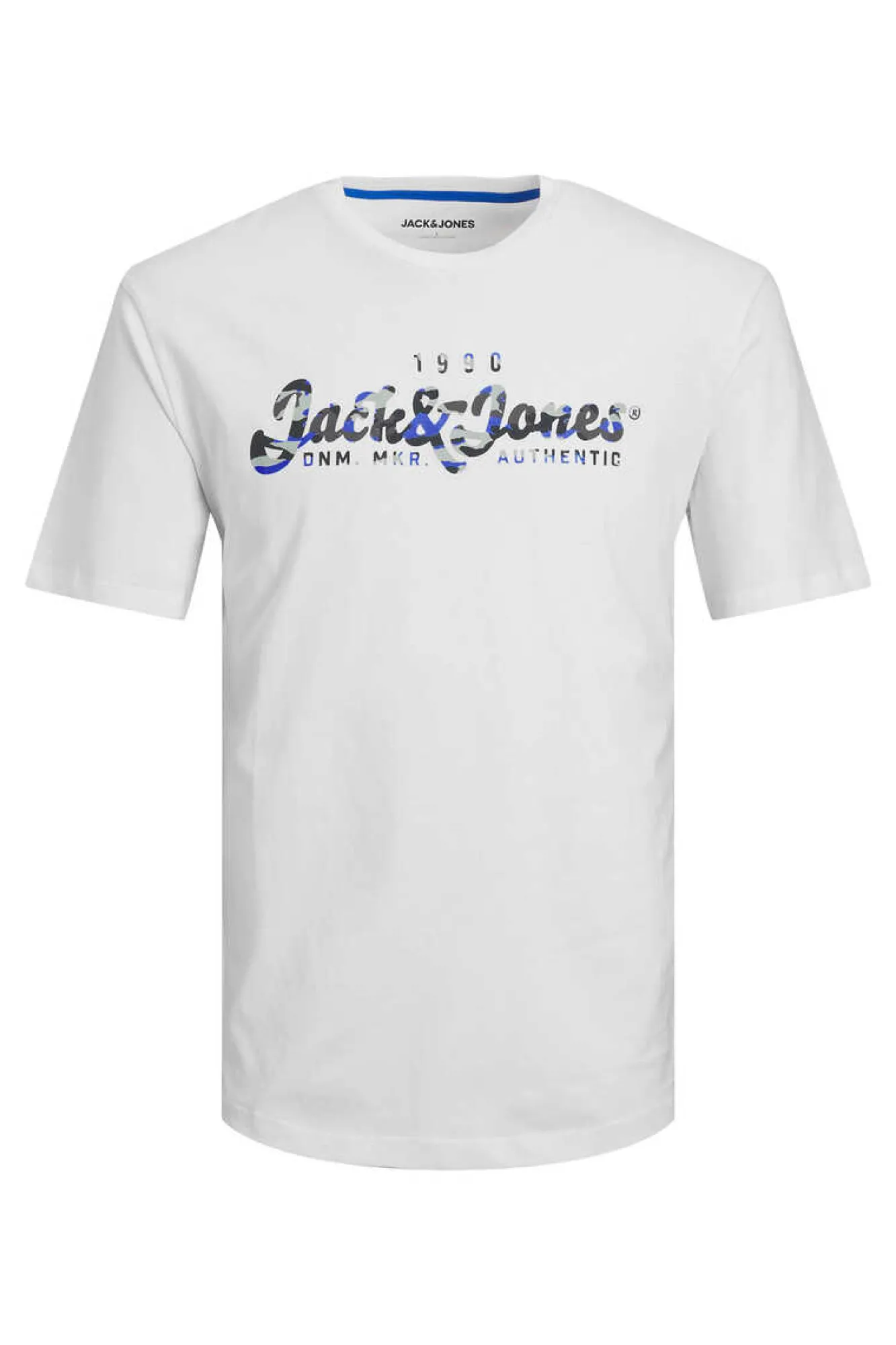 Jack & Jones T-Shirt Manga Curta Corte Relaxed Com Logo Branco New
