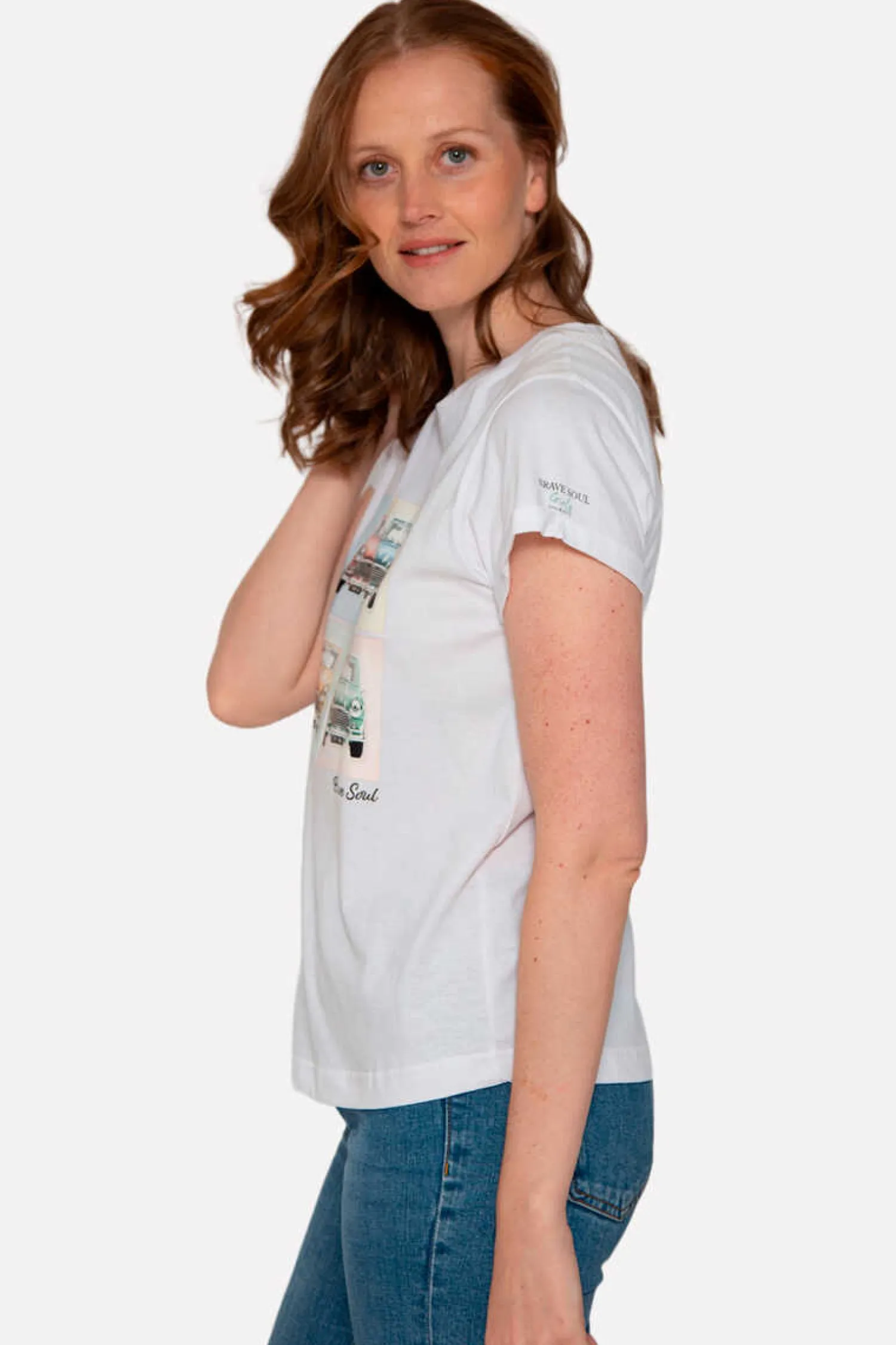 Brave Soul T-Shirts-T-Shirt Manga Curta Estampada