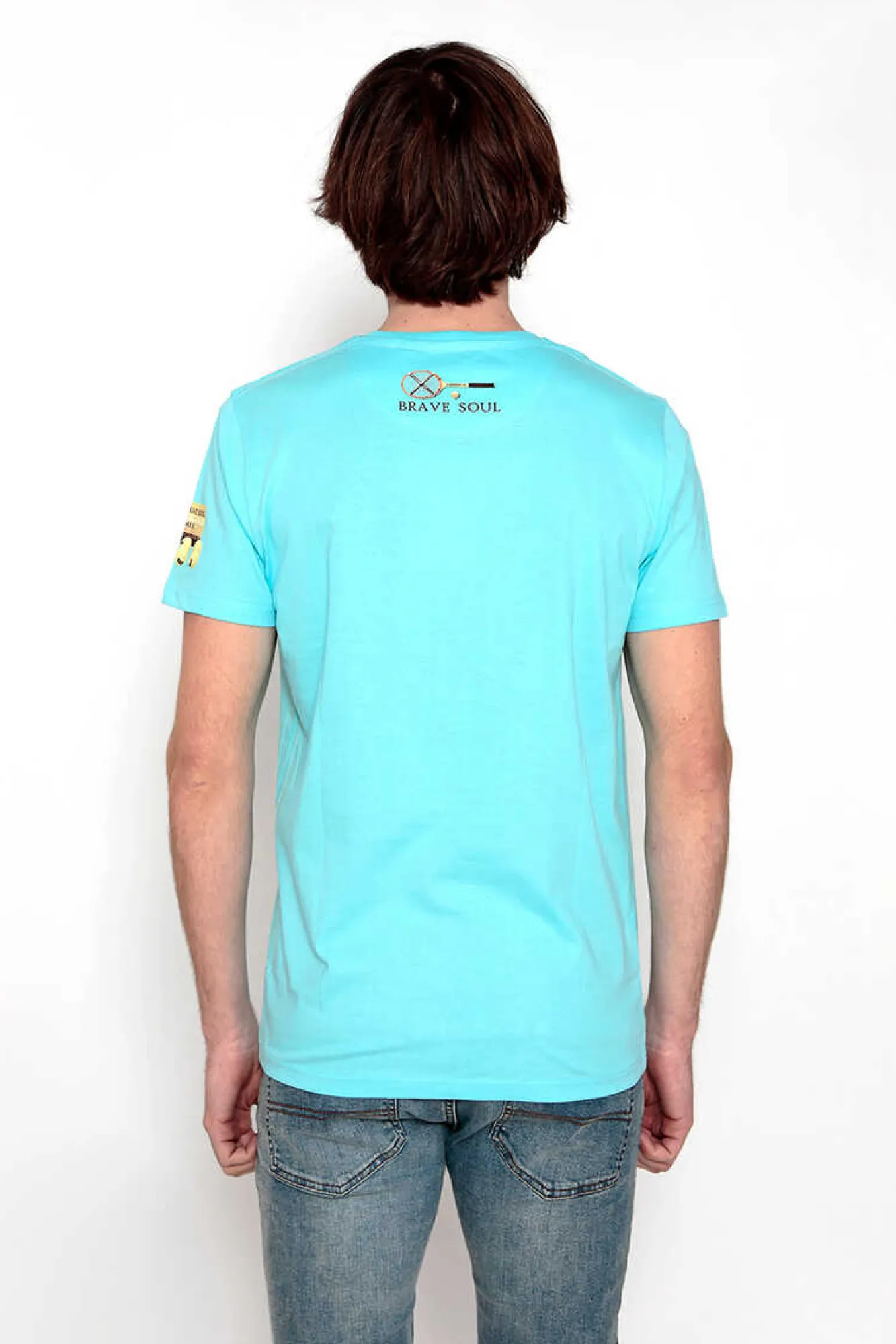 Brave Soul T-Shirt Manga Curta Estampada Azul Online