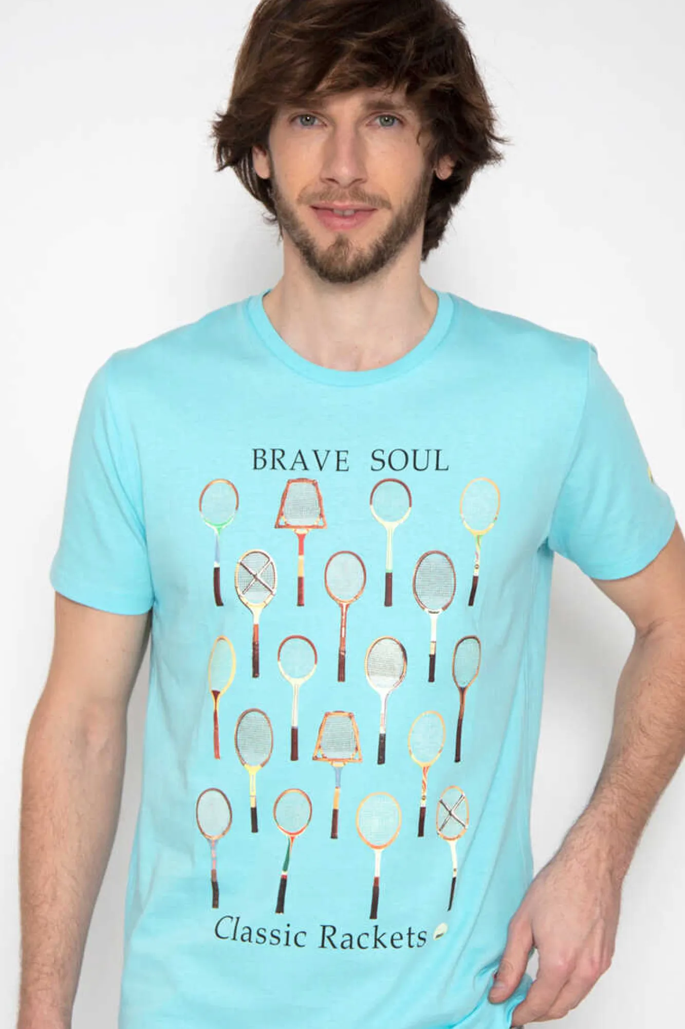 Brave Soul T-Shirt Manga Curta Estampada Azul Online